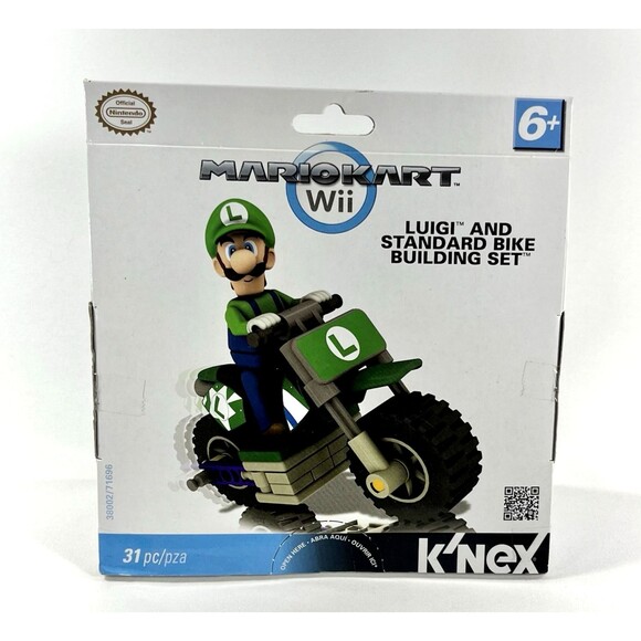 K’nex Mario Kart Wii Luigi & Standard Bike Building Set 2011 New Factory Sealed - Picture 1 of 5